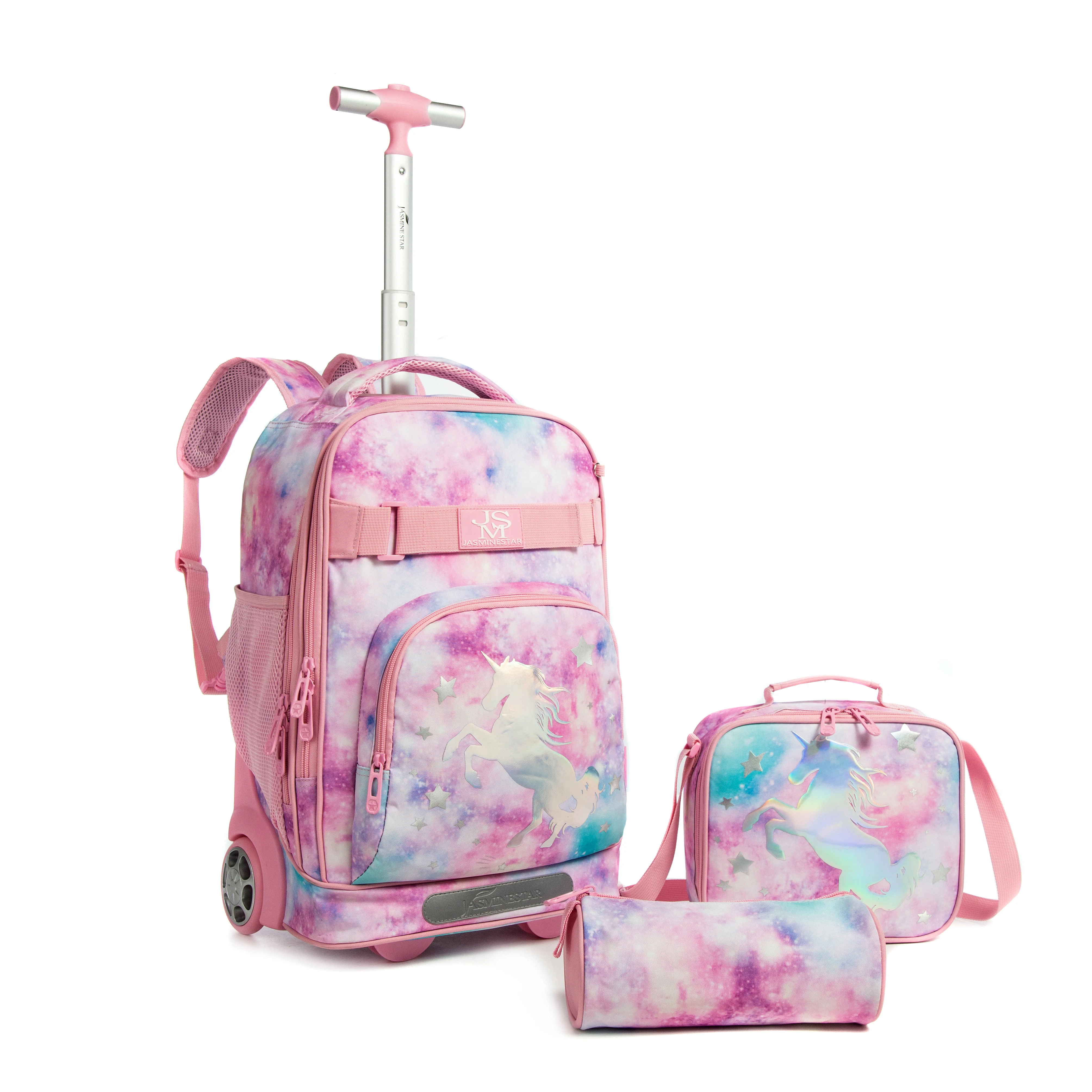 Backpack School Trolley Bags Set With Lunch Bag Wheeled Backpack For Girls Boys Travel Trolley Bags