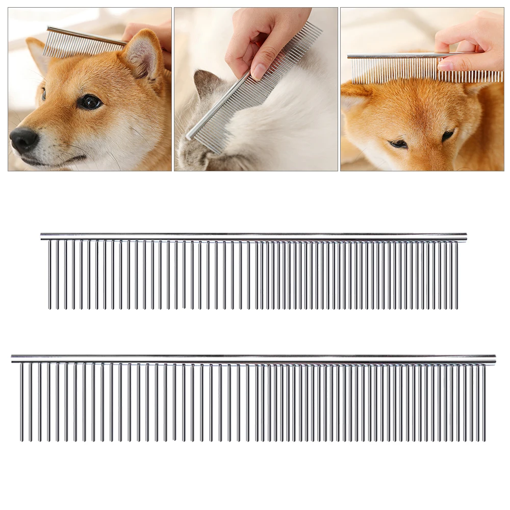1 шт. Нержавеющая сталь гребень для автоматический поводок собак кошек Расческа