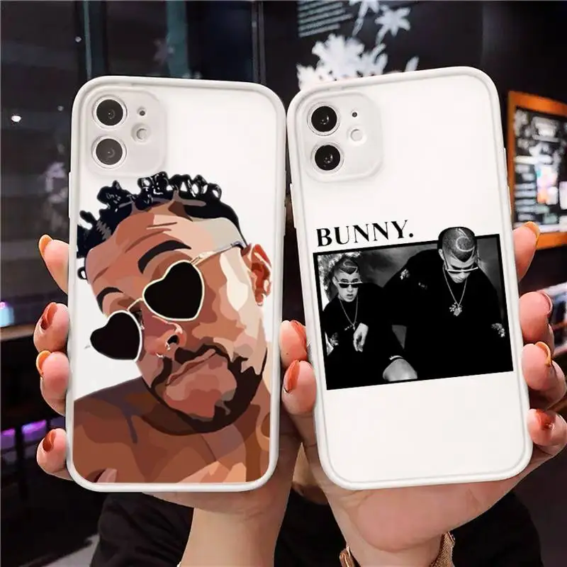 

Yo Perreo Sola Bad Bunny Maluma Phone Case For iPhone 12 11 Mini Pro XR XS Max 7 8 Plus X Matte transparent White Cover