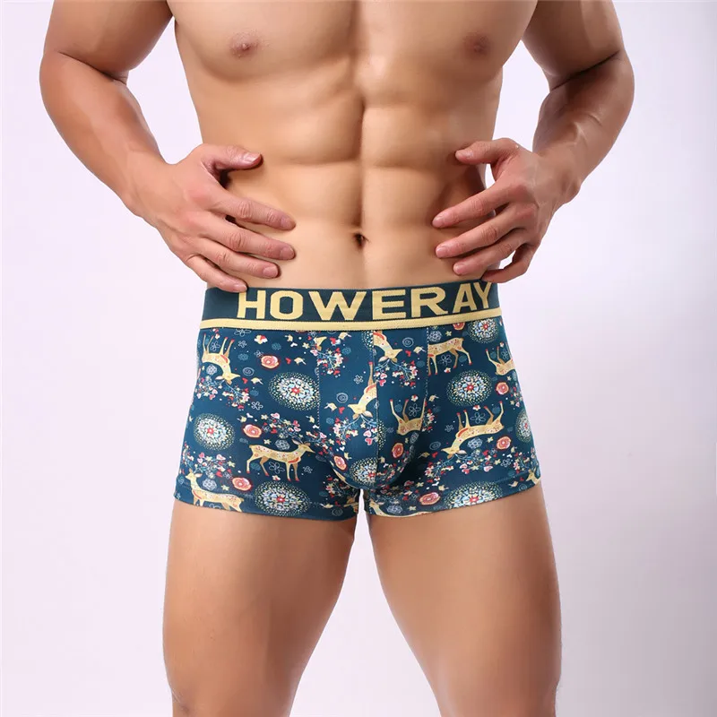 4PCS/Lot Underwear Men Boxers Underpants Sexy Print Man'S Pants For Men Cuecas Trunk Shorts Man Masculinas Calzoncillos Boxers