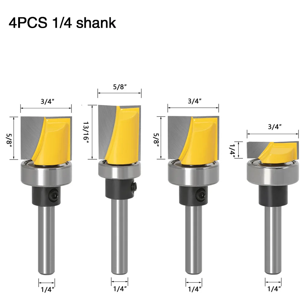 4 шт. круглые сверла профилирование Круглый 6 хвостовик 1/4 нижние инструменты