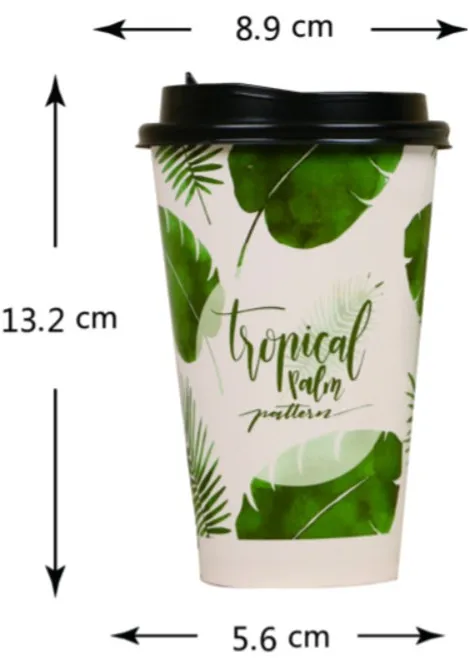 cup and lid 50 шт., 500 мл, 16 унций, фламинго, растительный узор, одноразовые бумажные стаканчики для кофе, новогодние, вечерние, для горячих напитков, упаковочные стаканчики с крышкой - Цвет: cup and lid