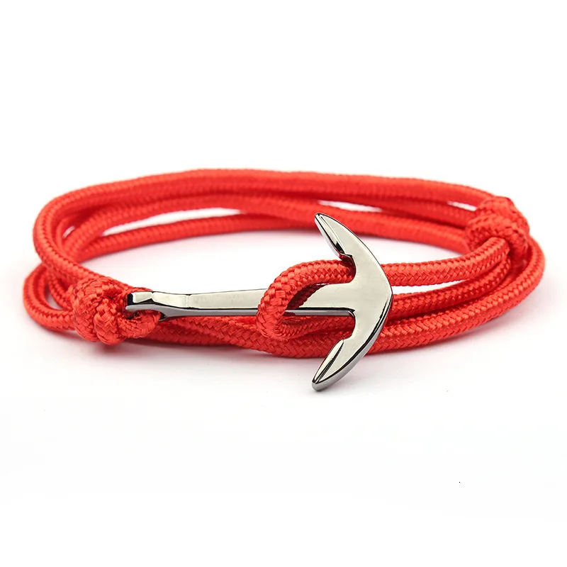Adjustable Paracord Anchor Bracelet Woman Men Charm Bracelets Alloy Anchor Nylon Rope Chain Armband Vintage Bracelets& Bangles