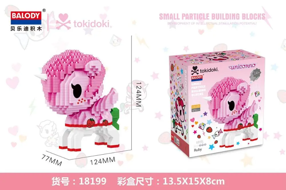 

897pcs+ Cartoon Rainbow Pony Building Blocks Cute Unicorned Mini Figure Assembled Mirco Bricks Toys For Collection