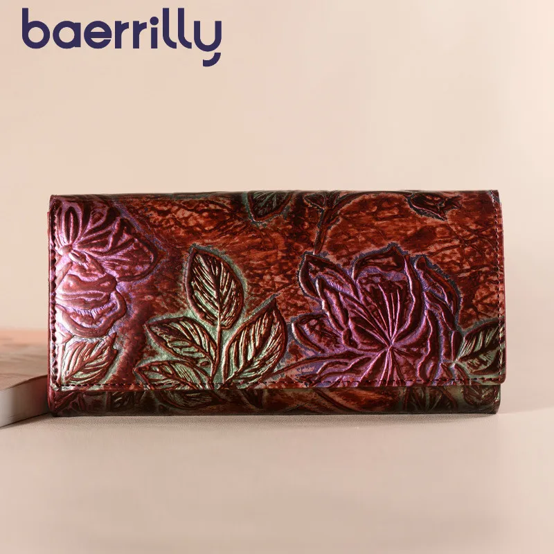 Женский кошелек из натуральной кожи высокого качества длинный клатч для монет