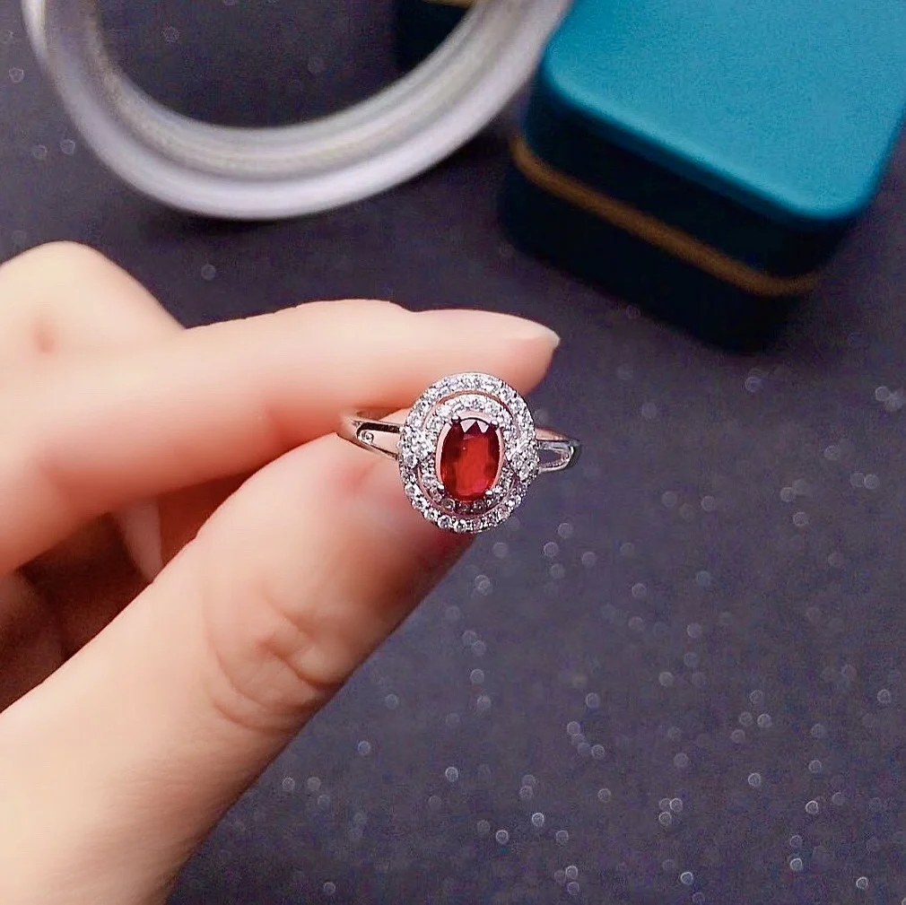 Классическое женское обручальное кольцо 100% карат 4 мм * 6 из натурального рубина