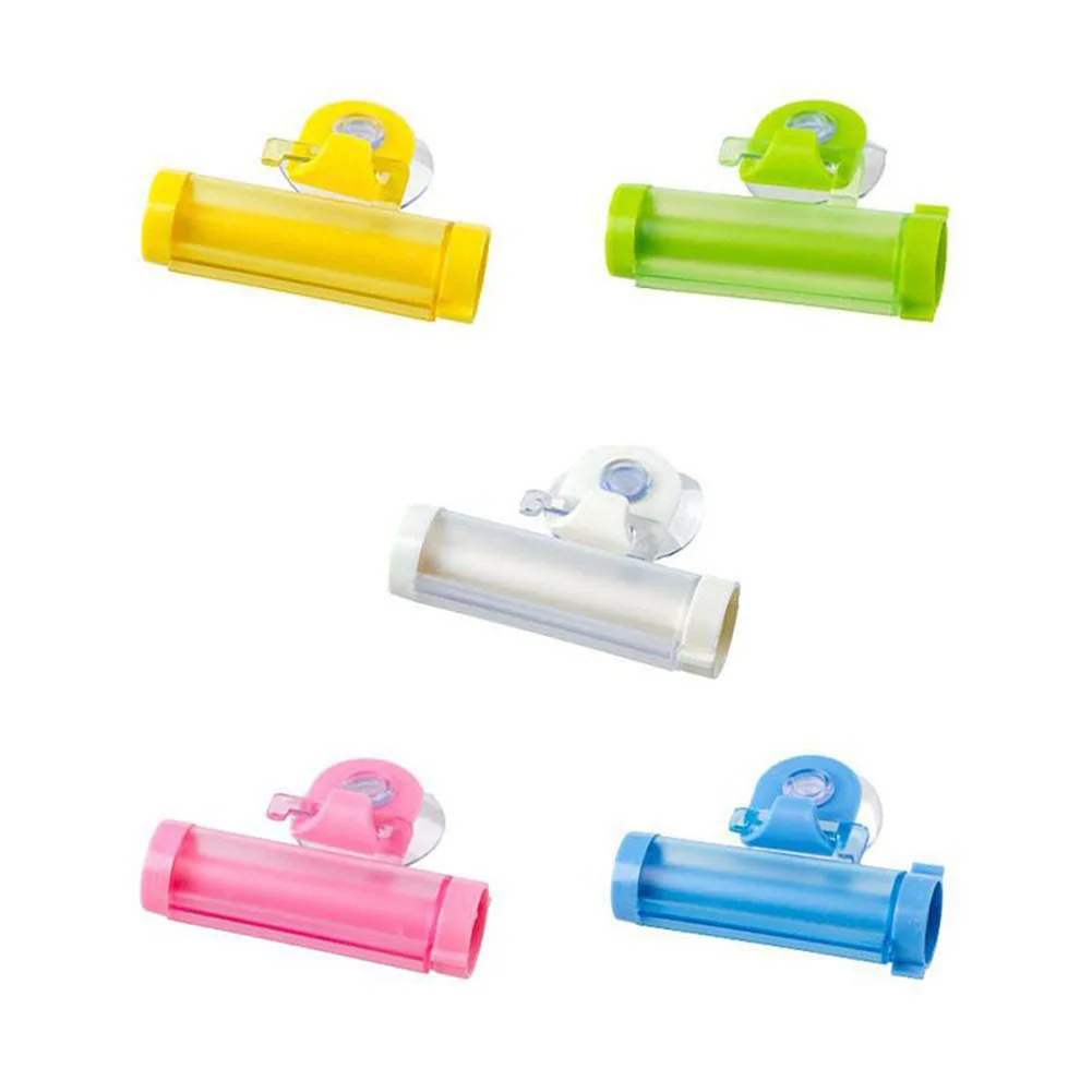 

5Pcs/Set Toothpaste Squeezing Household Merchandises Easy Cleaning Bathroom Suction Cup Hook Roll Pressing Toothpaste Squeezers