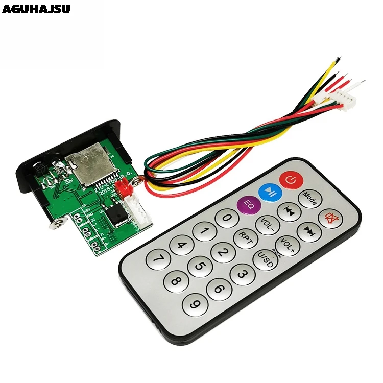 Mini 5V MP3 Decoder Board 3W*2 Decoding Module WAV U disk TF Card USB Amplifier Speaker Audio With Remote Control Wire | Электронные
