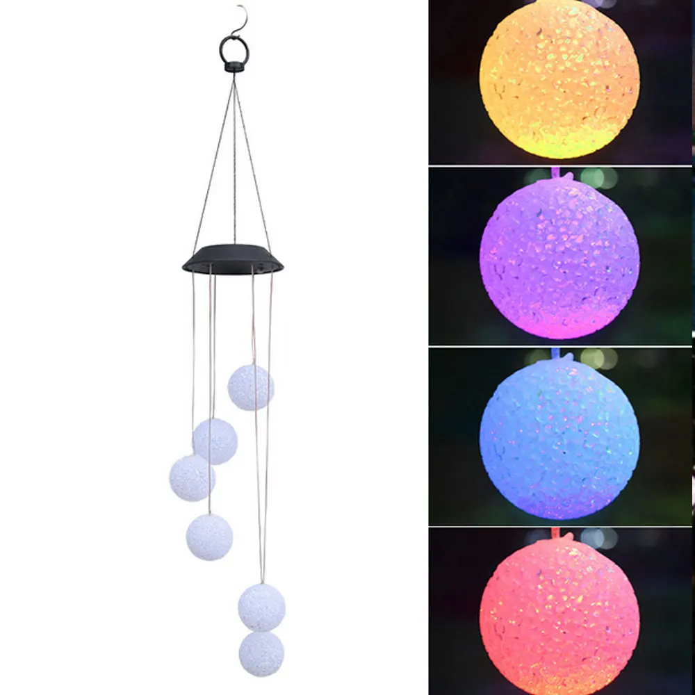 Светильник колокольчик на солнечной батарее цветной садовый уличный подвесной
