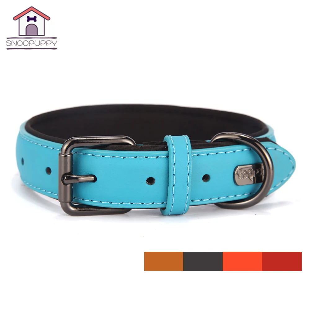 Роскошный ошейник из натуральной кожи для маленьких средних и больших собак