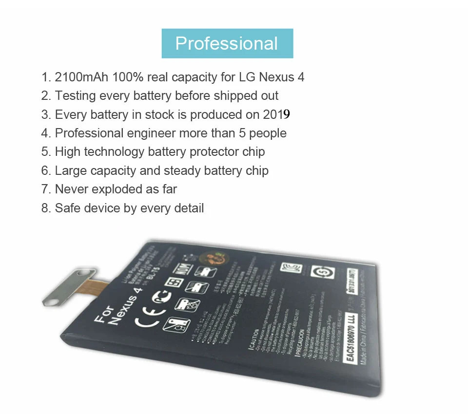 PINZHENG аккумулятор мобильного телефона для LG Nexus 4 BL-T5 E960 E975 E973 E970 F180 LS970 сменные батареи