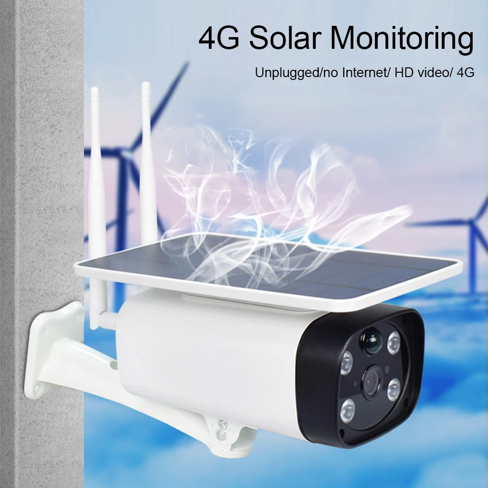 

Solar Security Camera 4g Waterproof Solar IP Camera 1080P Night Vision Camera for Home Office Audio Surveillance System