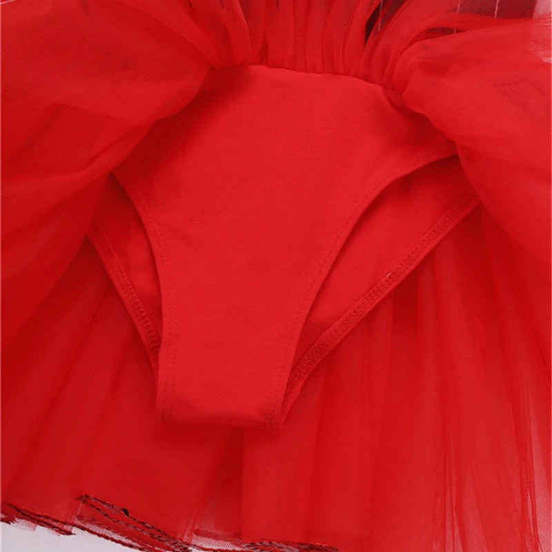 

Kids Girls Dance Wear Spaghetti Straps Striped Mesh Tutu Ballet Gymnastics Leotard Dress With Tie Christmas Dance Costume Outfit