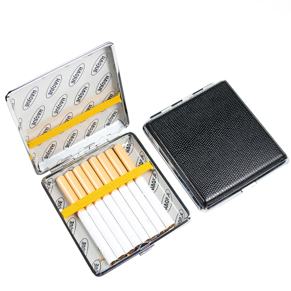 Кожаный металлический чехол для сигарет 1 шт. 20 палочек контейнер аксессуары
