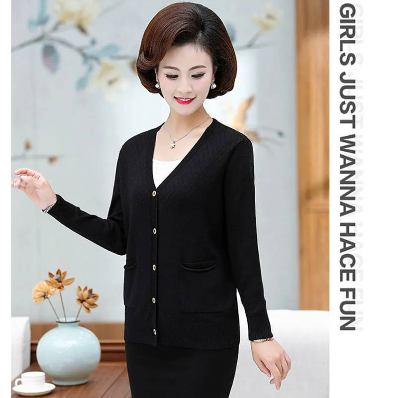 Женский кардиган с V-образным вырезом тонкая трикотажная куртка длинным рукавом