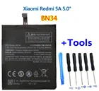 Высококачественный аккумулятор BN34 на 3000 мА  ч для смартфона Xiaomi Redmi 5A 5,0 дюйма