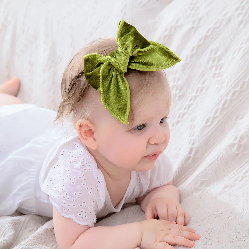 Бархатные заколки для волос с бантом девочек новые детские большим милые