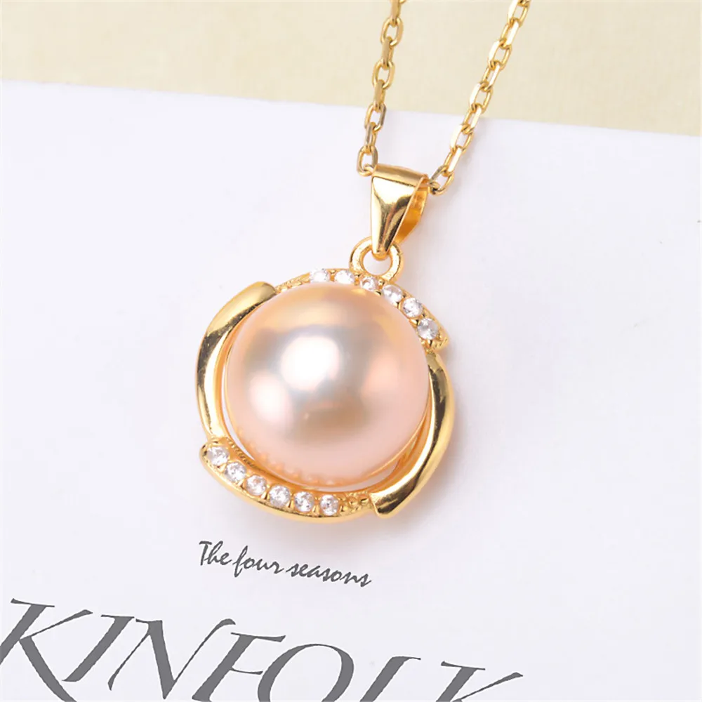 

Circle Pendant Hat Holder S925 Sterling Silver Pearl Pendant Settings Women DIY Handmade Jewelry Findings No Pearl No Chain