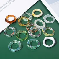 10pcs fashion vintage simple aesthetic acetate colorful acrylic thick round rings for women girls jewelry accessories gifts 2021