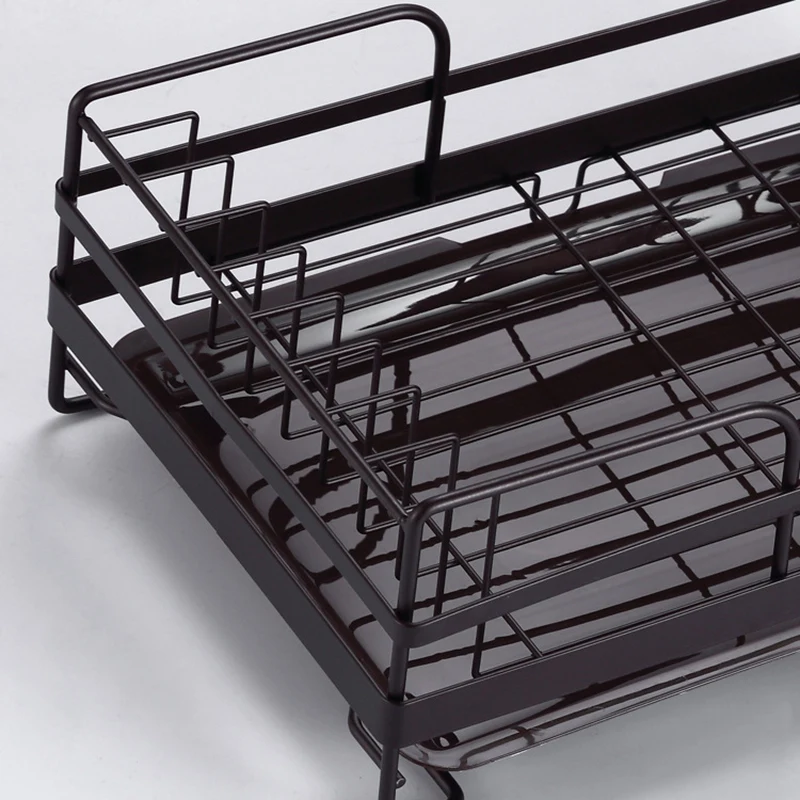 

Dish Drying Rack, Sink Side Dish Rack with Drainboard Cutlery Utensil Holder Drainer Wire Rack for Kitchen