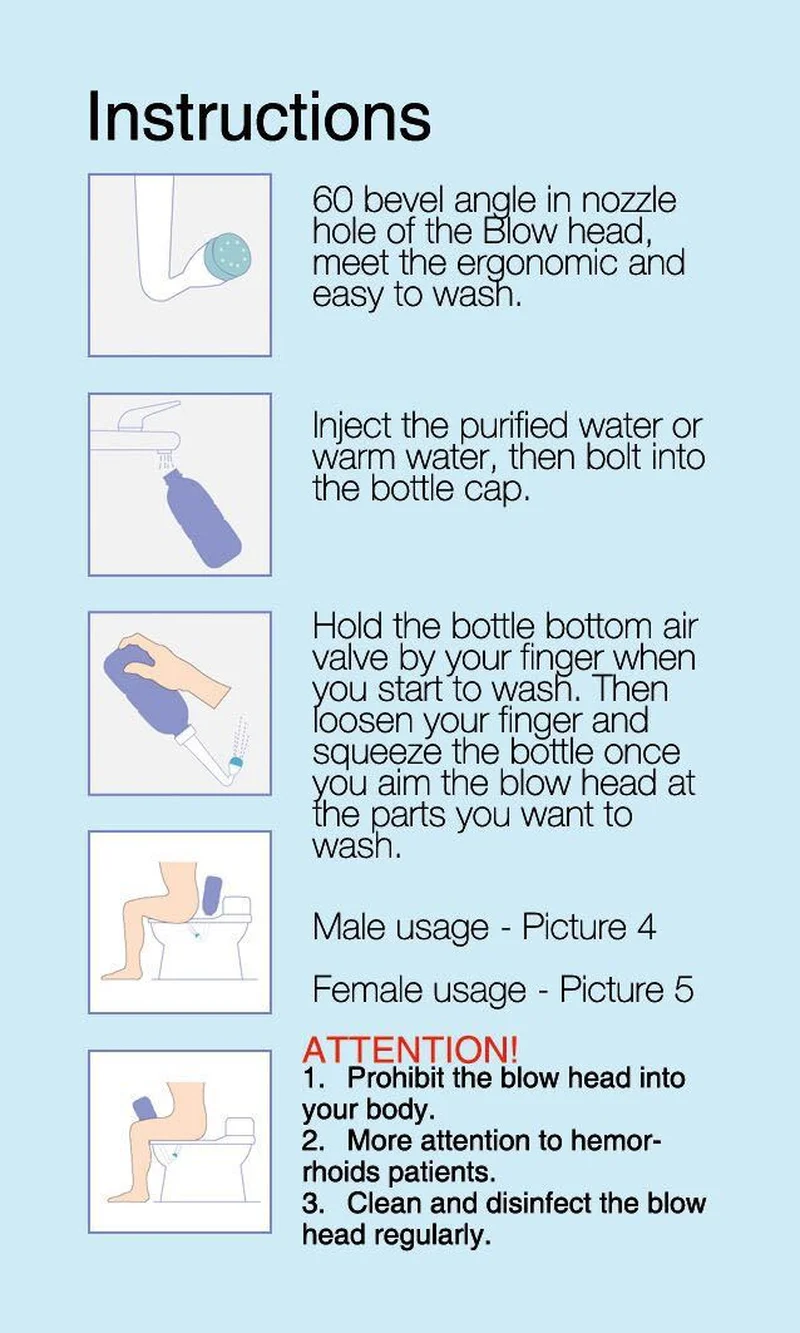 Улучшенный портативный распылитель для биде с защитой от протечек Анальный Душ