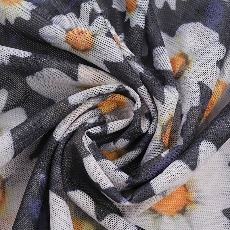 

Sunflower Dress Mesh Transparent Maxi Dresses Y2K Aesthetic Short Sleeve Skinny Bodycon 90s Vintage Long Dress Summer Clothes