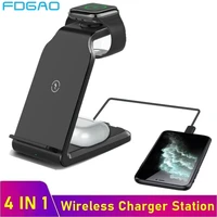 25w fast wireless charger 4 in 1 qi charging dock station usb chargers for iphone 13 12 11 xs xr x 8 apple watch 7 6 airpods pro