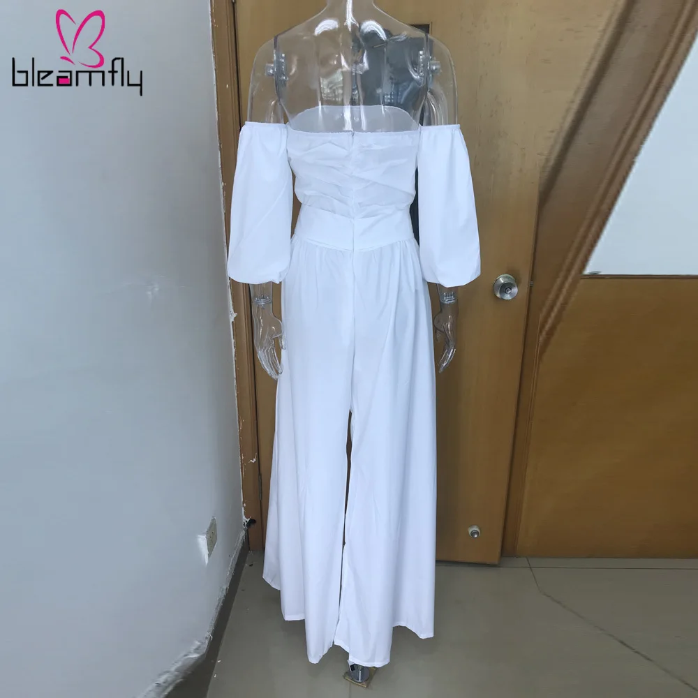 Новинка 2019 летний женский комбинезон с открытыми плечами и вырезом лодочкой