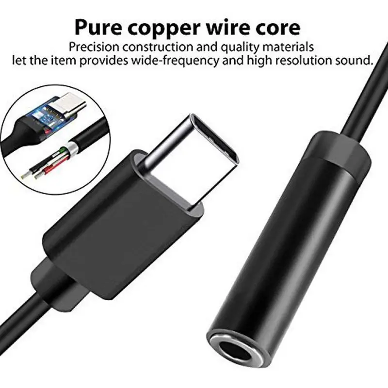 3 шт. Тип C до 5 мм разъем для наушников аудио адаптер переменного тока USB-C AUX