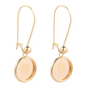 Позолоченные сережки-подвески из нержавеющей стали, 10 шт., основа для сережек 12 мм, Безель кабошона, заготовка, сделай сам, ушные провода для изготовления ювелирных украшений