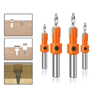 5pcs countersink drill woodworking drill bit set drilling pilot holes with a wrench woodworking drill tool metal drill taper