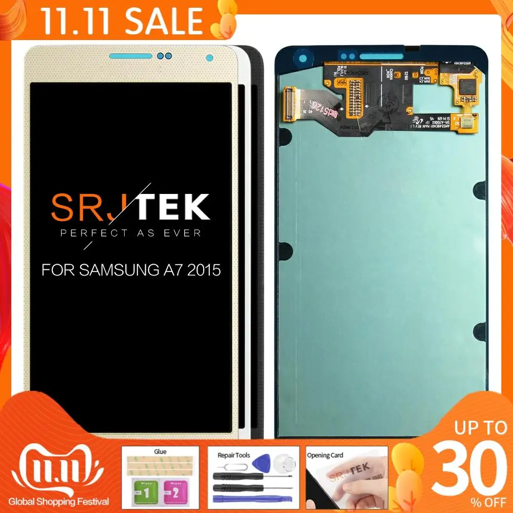 

ЖК-дисплей с сенсорным экраном и дигитайзером Asseblemly A700 A700F A700FD, гарантия 5,5 ", оригинал, замена дисплея для SAMSUNG Galaxy A7 2015 A700