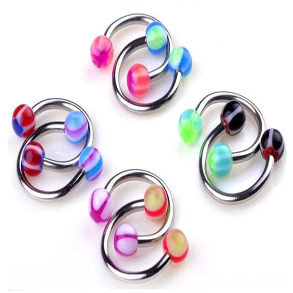 8 шт. УФ Красочные смешанные губ ногтей Стержень Универсальный кольца для носа