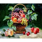 5d алмазная вышивка сделай сам, кухонная еда, корзина для фруктов, алмазная живопись винограда, вышивка крестиком, Круглые бриллианты Pj010