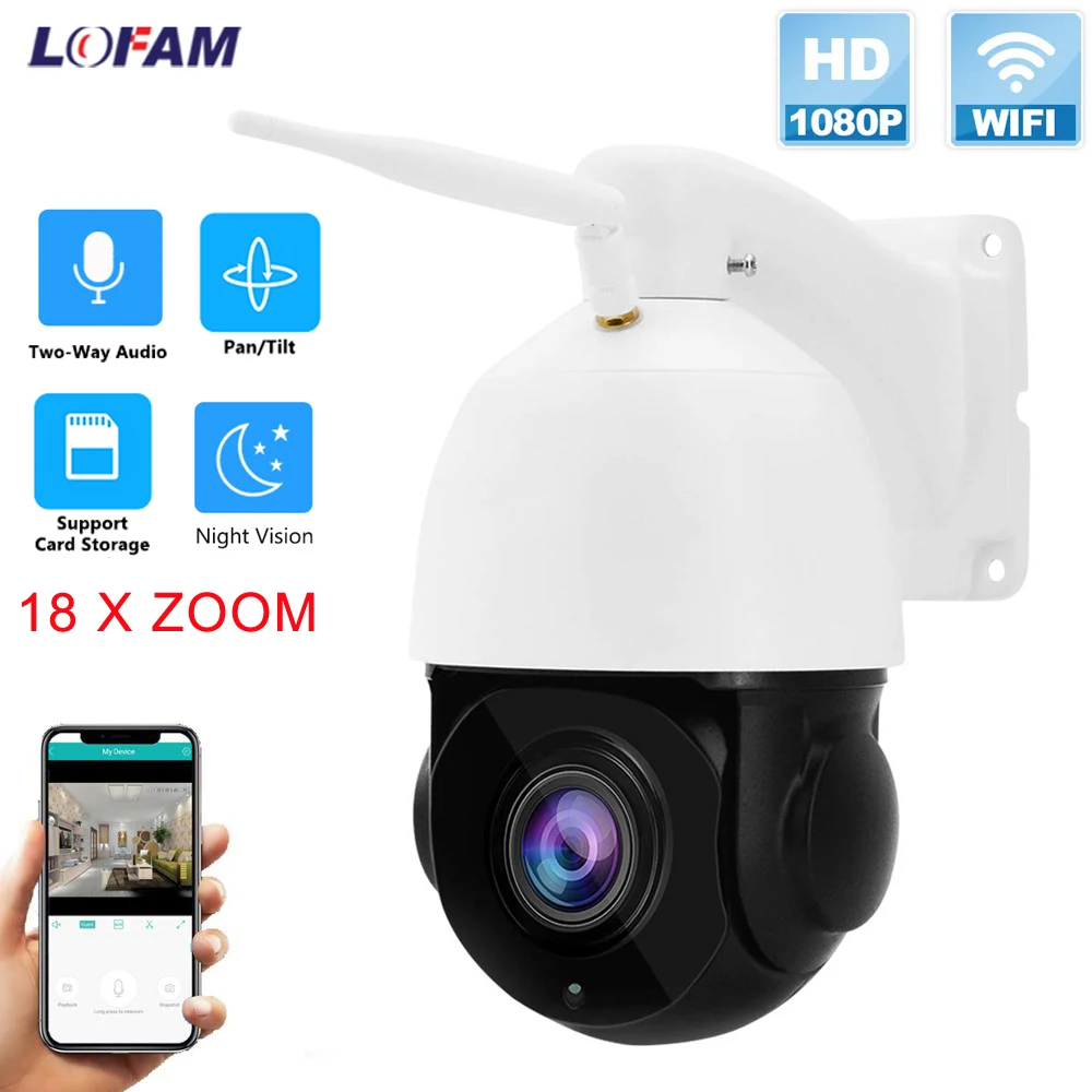 IP камера купольная беспроводная 1080P PTZ Wi Fi 2 МП|Камеры видеонаблюдения| |