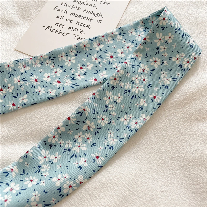 

Hair Bands for Women Long Scarf Silk Neck Tie Skinny Ribbon Bandana Female Bag Wrist Hairband Accessories 2021 Belt Girl