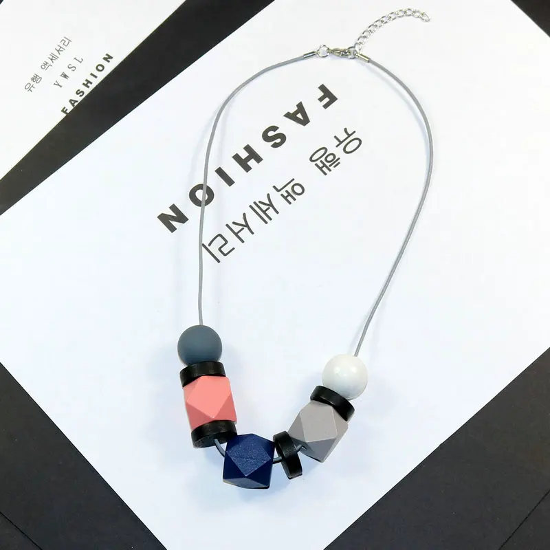 Древесная смола бусины ожерелье с подвеской для женщин длинные серьги модные