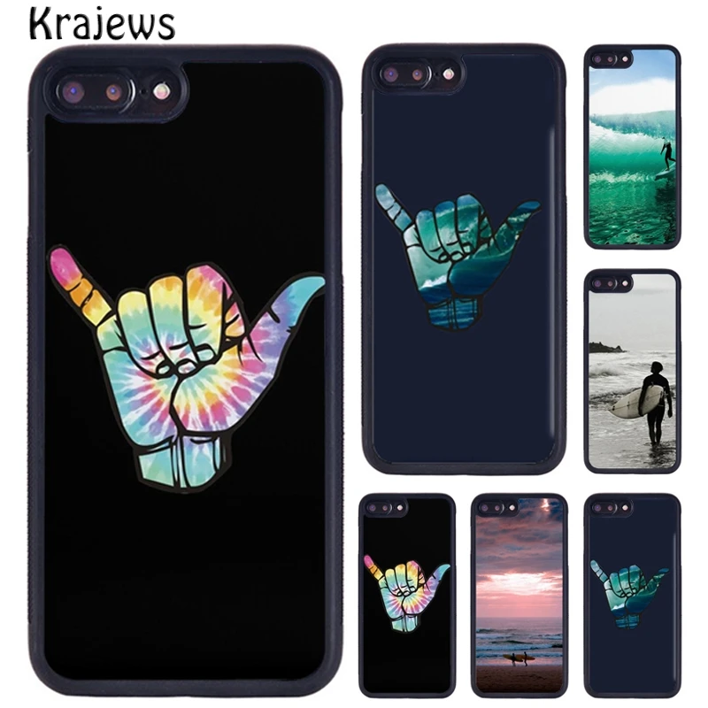 Krajews Surfer Surf Hang Loose Shaka Phone Case For iPhone 14 X XR XS 11 12 13 Pro MAX 5 6 7 8 Plus Samsung S21 S22 Ultra