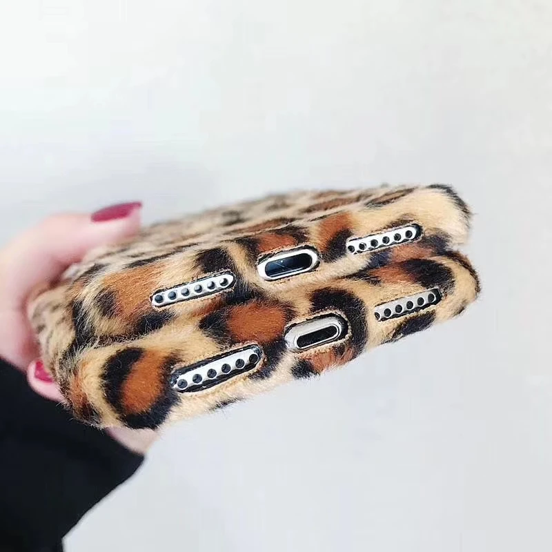 Зимний теплый плюшевый чехол с леопардовым принтом для Xiaomi Mi 8 9 6 6X 5X SE CC9 CC9E MIX 3 2S