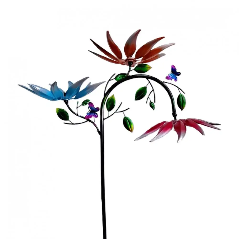 Семь цветов флейта не выцветает вращающиеся металлические бабочки Подсолнух для