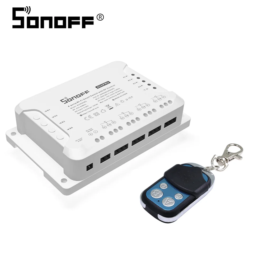 Itead Sonoff 4CH Pro R3 4 канала сделай сам 433 МГц RF умный Переключатель 220 В вход Блокировка