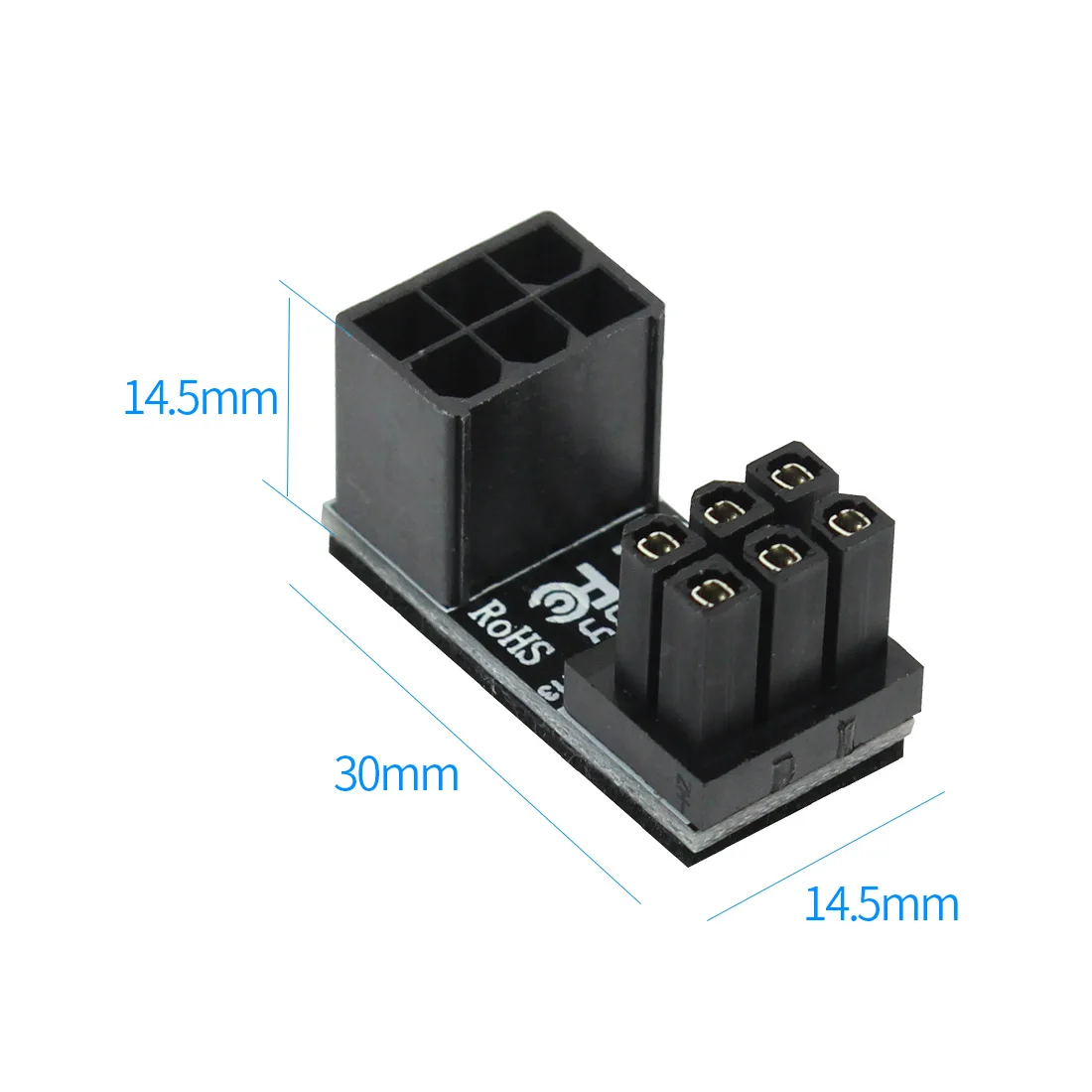 JEYI ATX 6pin/8pin Male 180 градусов угловой до 6pin/8Pin гнездовой адаптер питания для