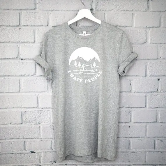 

I Hate People T-Shirt, Happy Camper Shirt, Camping Shirt, Hiking Shirt, Adventure Shirt, Camping Gift, Camping, Mountains-D951