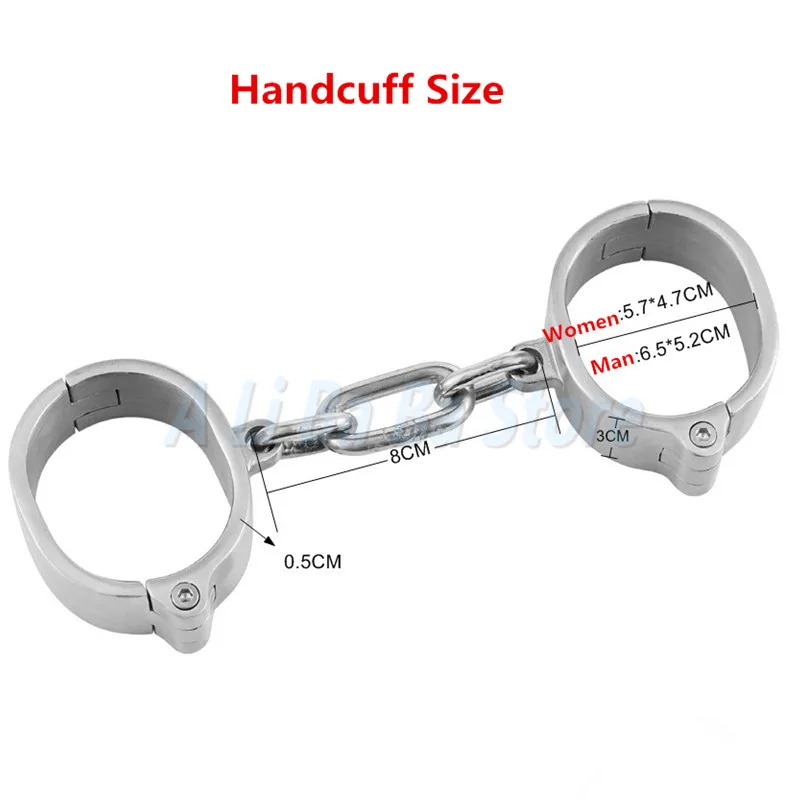 3 см высокие наручники из нержавеющей стали на лодыжке Запираемые оковы фетиш