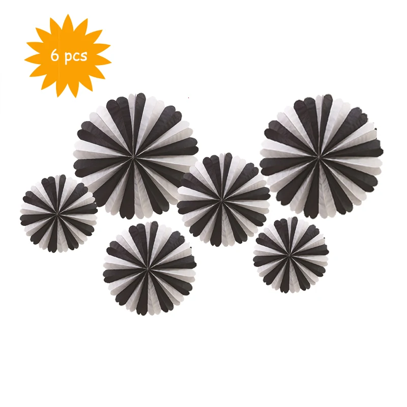 6 шт./компл. Diy Хэллоуин подвесные бумажные вееры набор смешанных цветов оранжевый