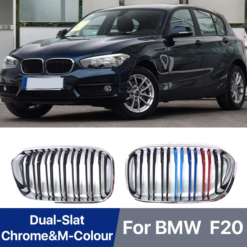 

Передний бампер, решетка для радиатора, двойная планка, хромированная M Модель, решетка для BMW 1 серии F20 F21 LCI 2016 2017 2018 2019, автомобильные аксесс...