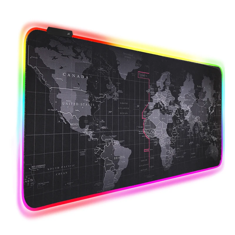 RGB Word Map RGB коврик для мыши большой игровой коврик для мыши геймер xxl компьютерный коврик для мыши светодиодный большой коврик для мыши Клавиатура стол PC Mause коврик с подсветкой - Цвет: RGB Word Map