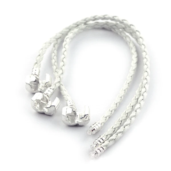 

3pcs 20cm PU Leather Braided Twist Round Head Bracelet European Leather Rope Bracelets Bangle for DIY Jewelry Making Components