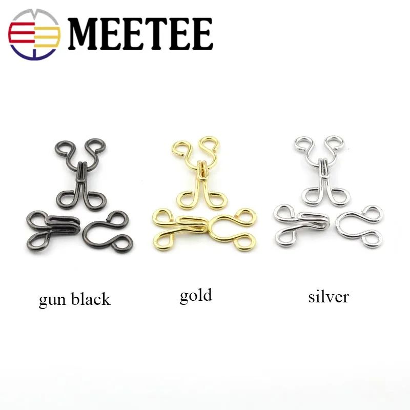 Meetee декоративные пуговицы 100 шт. застежка на крючок и крючки для глаз нижнее белье