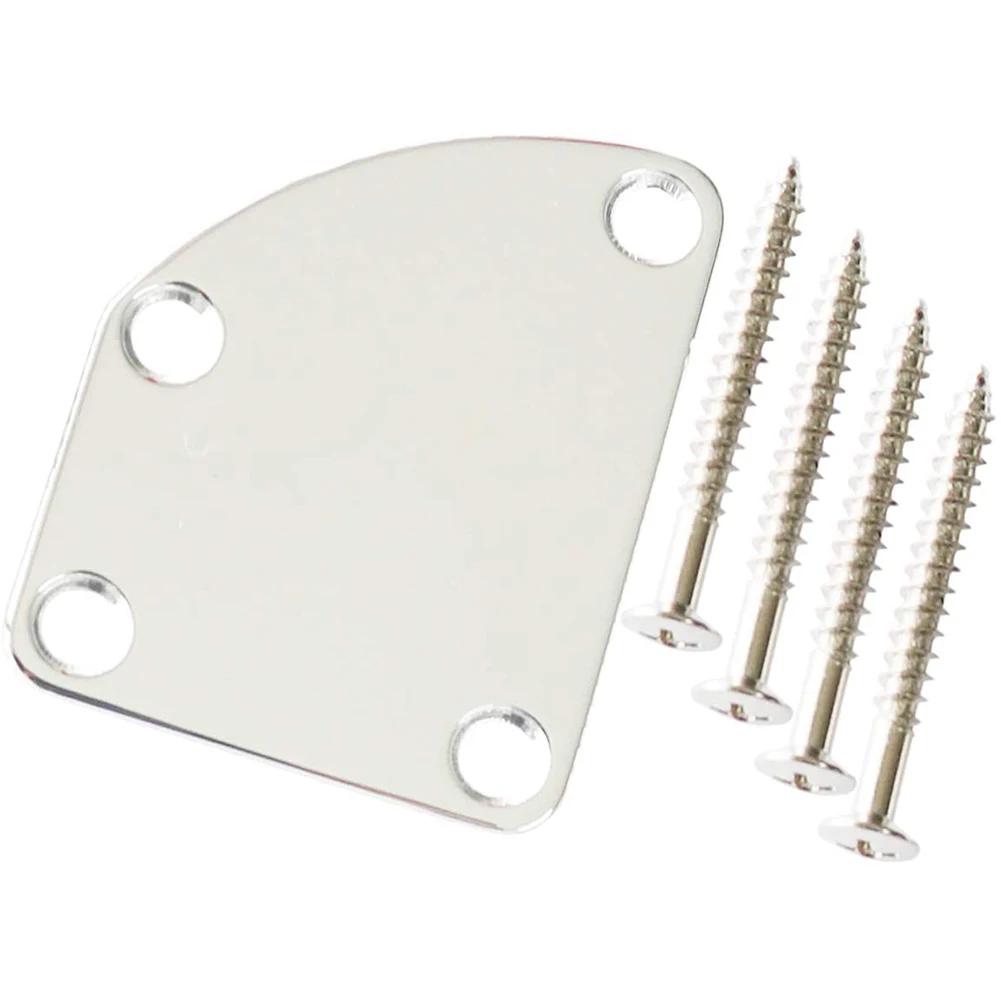 gitarre neck platte semi runde neck joint zurück montage platte mit 4 schrauben für e gitarre bass teile ersatz 3 farbe free global shipping